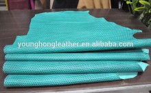 Cow grain leather woven pattern polka-dot