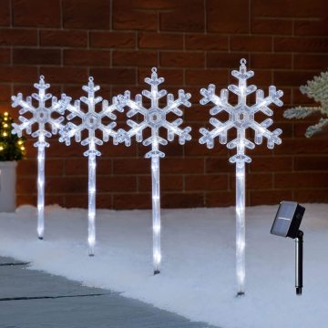 Cool White Waterproof Outdoor Snowflake Christmas Light Strings