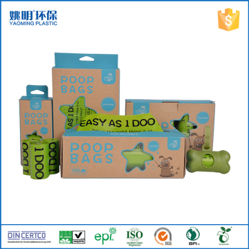 Customized color HDPE disposable eco friendly dog poop bags