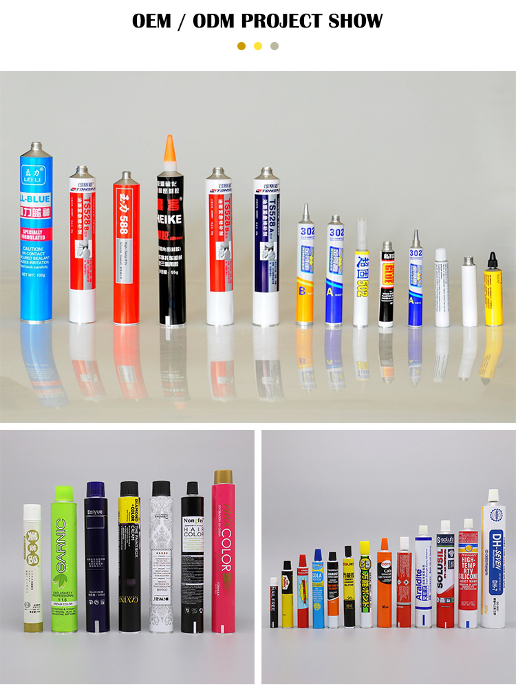 rtv silicone soft aluminum packing tube china producer