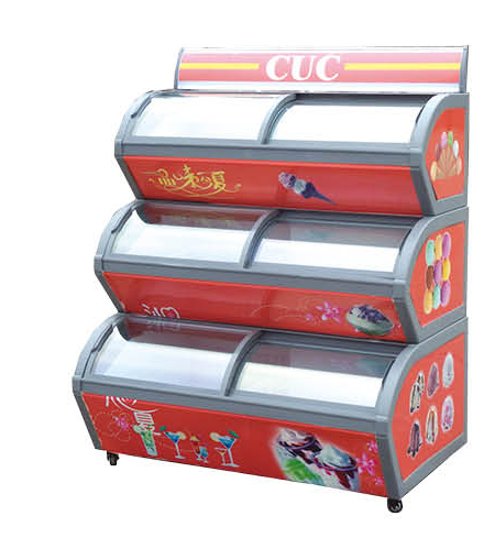 Commercial portable counter top 3 layer ice cream freezer display