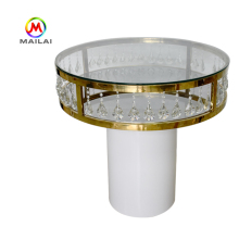 Hot-Selling Gold Stainless Steel Wedding Banquet Cake Display Table