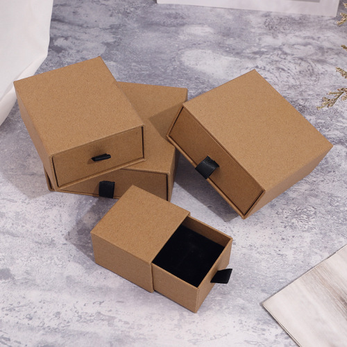 Liten Kraft Paper Drawer Box Jewelry Packaging