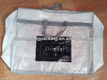 Recyclable pp nonwoven folding household textile zipper packaging bag nonwoven fabric for bag