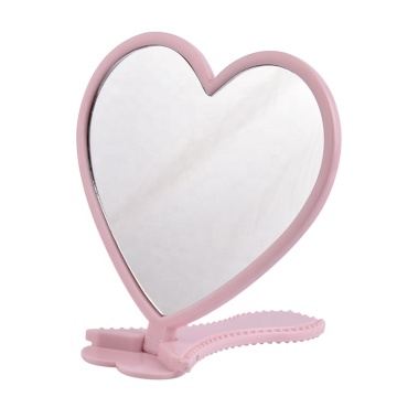 Personalized Plastic Heart Shape Hand Mirror for Makeup
