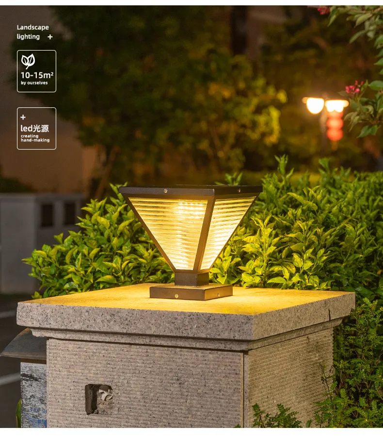 Modern Outdoor Solar Column Lights for Patios and Walkways