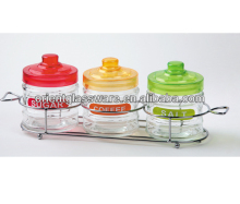 Colorful hot sales glass storage jar set