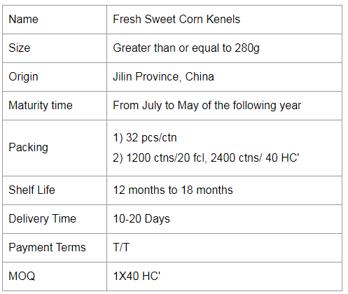 Sweet Corn Kernels 280g