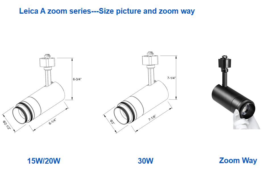 Leica Modern Design LED Adjustable Track Lights Rail Lighting System Zoom Beautiful Light Color Dimmable & Customizable