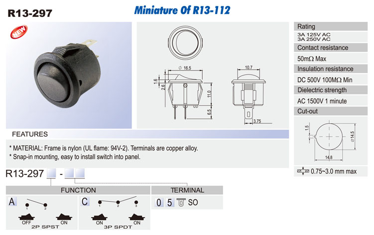 Waterproof Rocker Switch