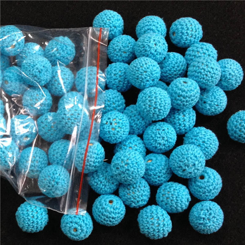 Crochet wooden beads