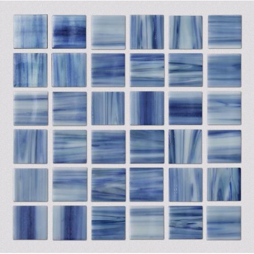 Living Room Wall Blue Glass Mosaic Tile Decoration