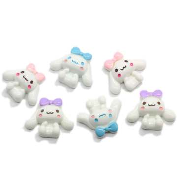 Kawaii Cartoon Dog Flatback Resin Cabochons Embellishments For Phone Decor Scrapbooking For Hair Bow Center Accessories