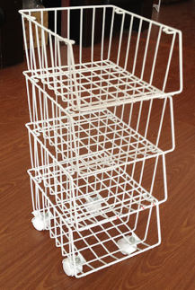Four shelves Wire Storage Rack with Wheels