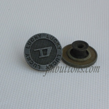 dark black custom logo name jean metal button