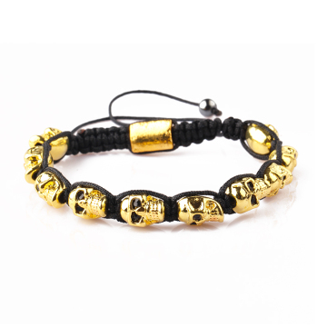 Popular Skull Beads Adjustable Custom logo Macrame Men Bracelet