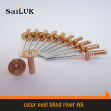 Peel Type Blind Rivets/ Hot sales color peel blind rivets