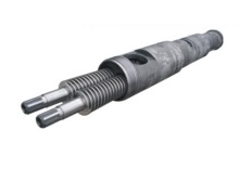 Conical twin screw and barrel for extrusion machine