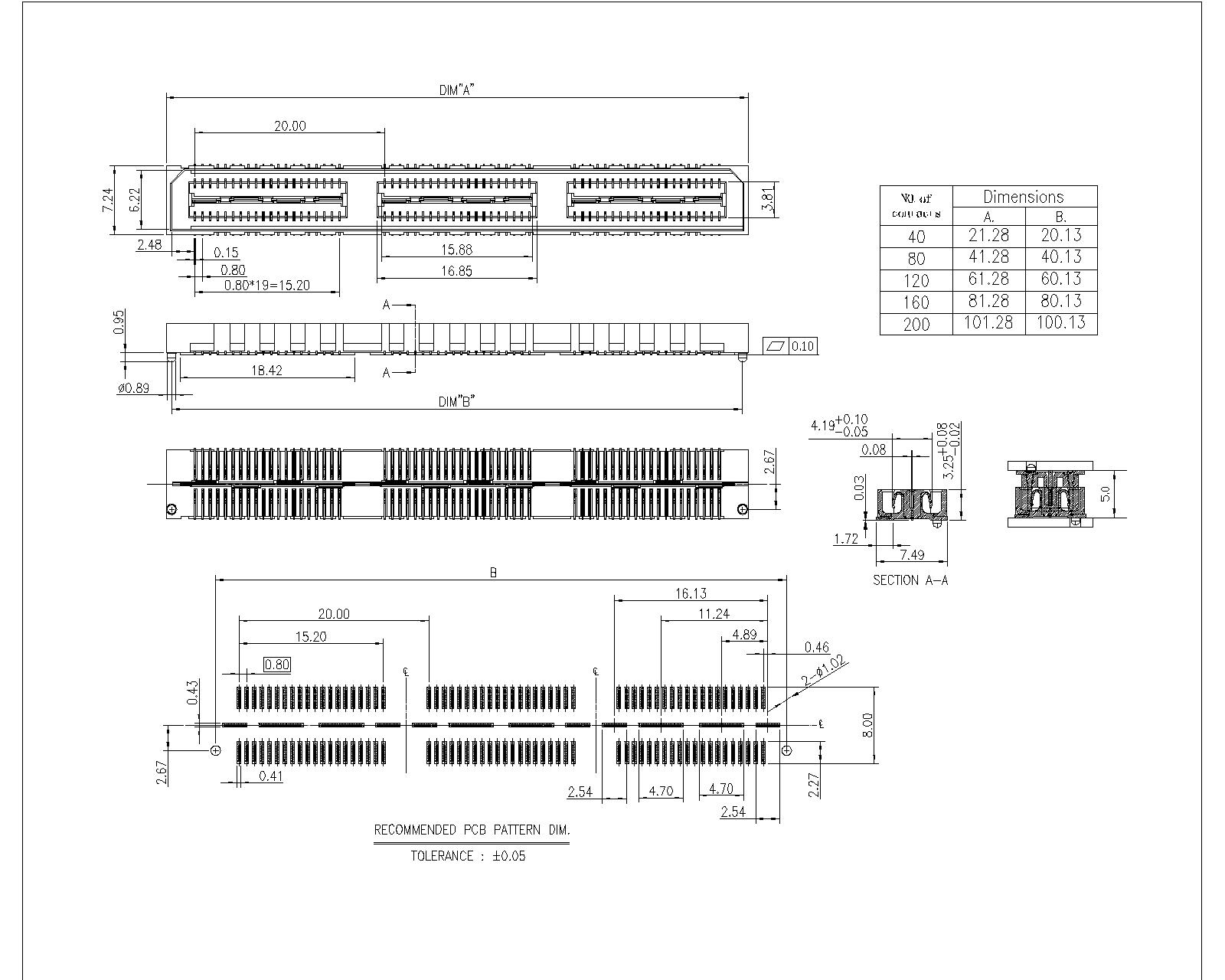 0.8mm Board to Board Connector Female Socket 0.8mm Board to Board Connector Female Socket