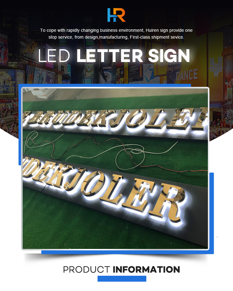 Cutomized led mirror light company logo design outdoor lights signboard led backlit letters