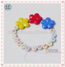 Alphabet & flower beaded children plastic necklace , kids necklace