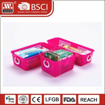 BPA-Free wholesale Mini size small plastic storage baskets / small plastic baskets with handles