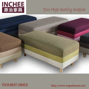 colorful long fabric footstool