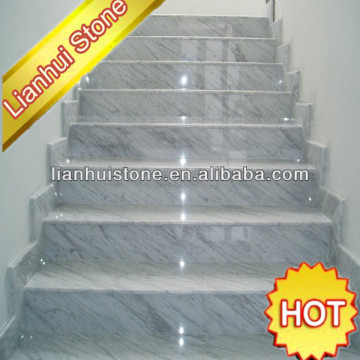 carrara white marble handrails stairs tread