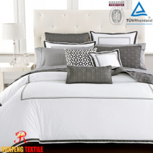 Top quality star hotel combed cotton bedding and linen white embroidery