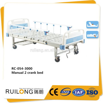 Durable abs Plastic Healthcare Two Rocker Manual Medical Bed