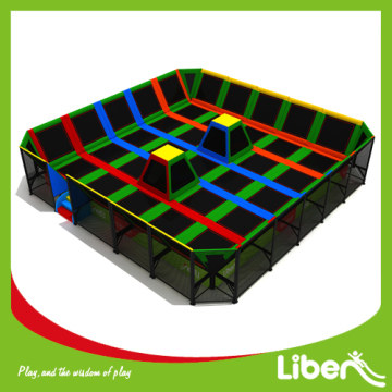 Indoor elastic trampoline court