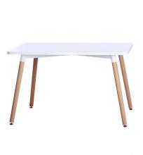 Modern white rectangle dining table wood base