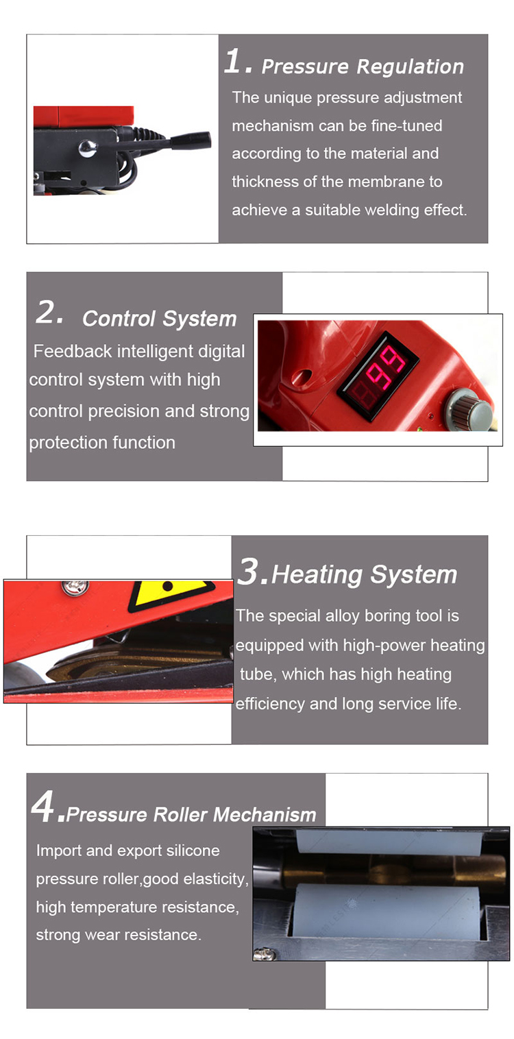 800W HDPE Geomembrane Wedge Welder Thermofusion Welding Equipment Hot Wedge Welder Plastic Welders