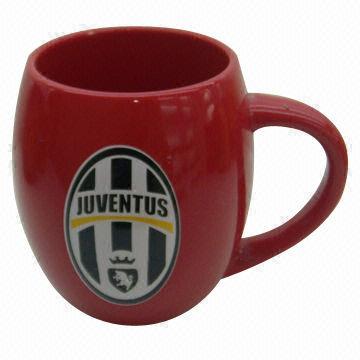 Promotional mug, various shapes and colors and decals are available