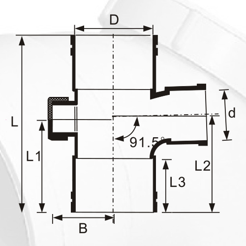 BS5255 / 4514 Drainage Upvc Mengurangkan Tee Back Door Grey