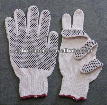 cotton gloves knitted string pvc dotted