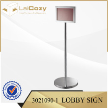 Stainless Steel Hotel Lobby Sign Board Sign Stand