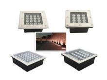 LED underground lights on the plaza ground