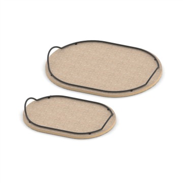 Set of 2 Pieces Oval Shape High Quality Cork Serving Tray