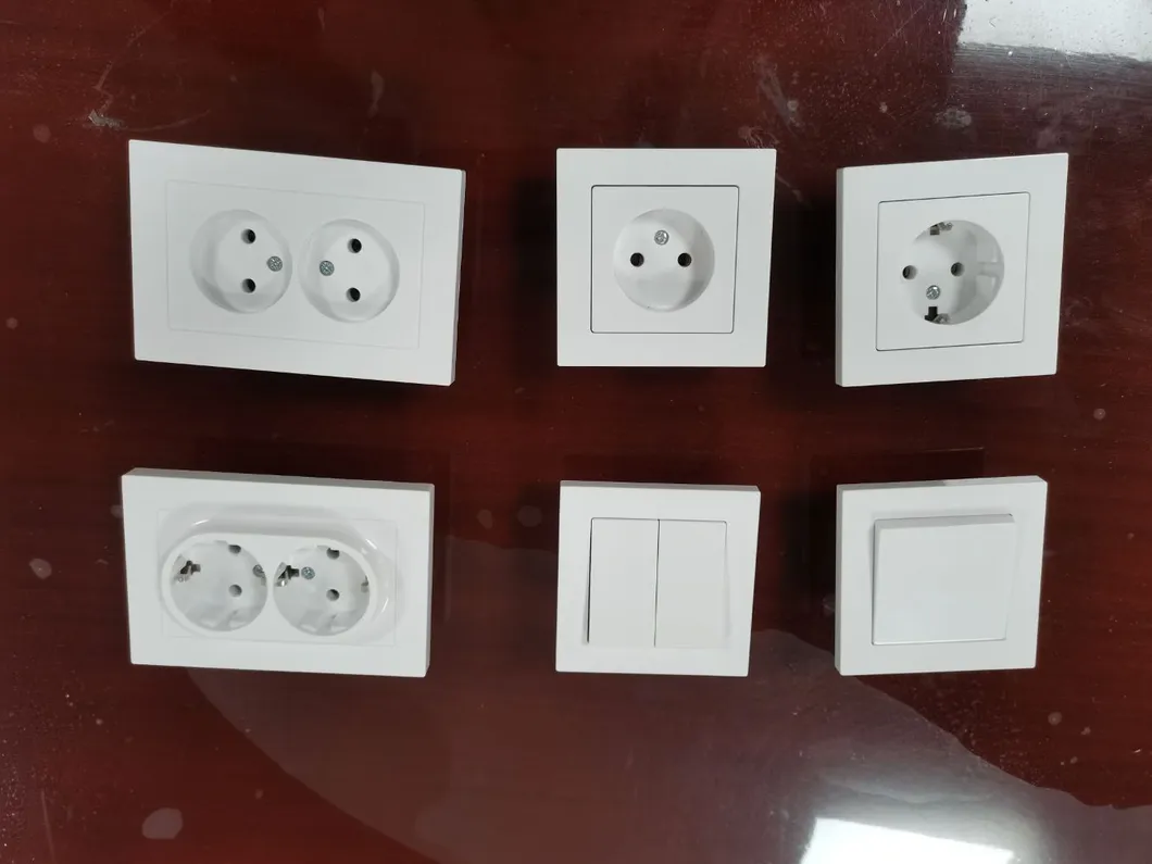 German Euro Type Wall Socket 2 Gang White Outlet