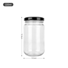 8oz Round glass jam jar with metal lid