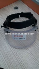 Adjustable ballistic face shield for all size helmet