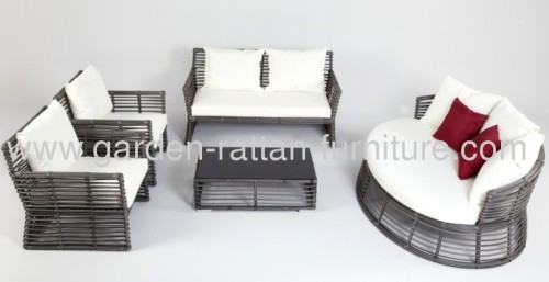 2013 New Outdoor Big Round Rattan Patio Garden Furniture Sofa Set Lounge 