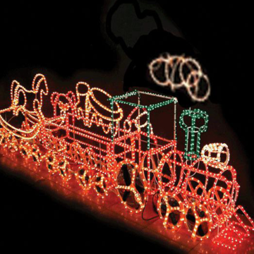3D Outdoor Lighted Christmas Train LED Lawn Decorations