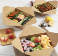 Populär engångsförpackning Kraftpapper Takeaway Lunchbox