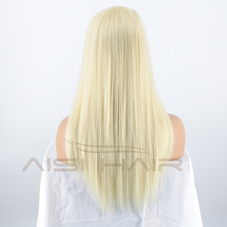 Silky Straight Wave Blonde Good Quality Long Wig Heat Resistant Synthetic Natural Wave Hair Wigs For Black White Women