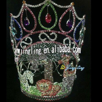 Animal crown rhinestone full round pageant crowns