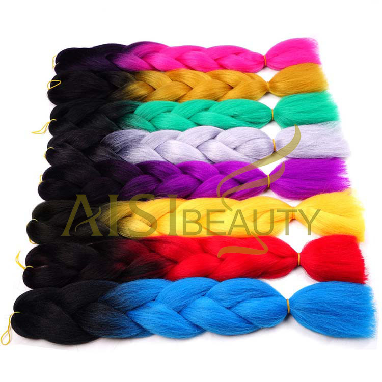 Aisi Beauty Topselling Wholesale Cheap Vendor Ombre Color Jumbo Box Braid Twist Synthetic Crochet Braiding Hair Extensions