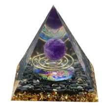 Amethyst 60MM Orgonite Pyramid for Positive Energy