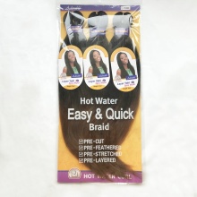 pre-streched braiding Flame Retardant fiber,hot water set braids,curl,locs,yaki wave synthetic hair weave EZ braids two tone